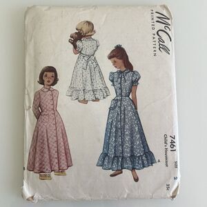 McCall’s Vintage 1940’s Child’s Housecoat #7461 Sewing Pattern Complete